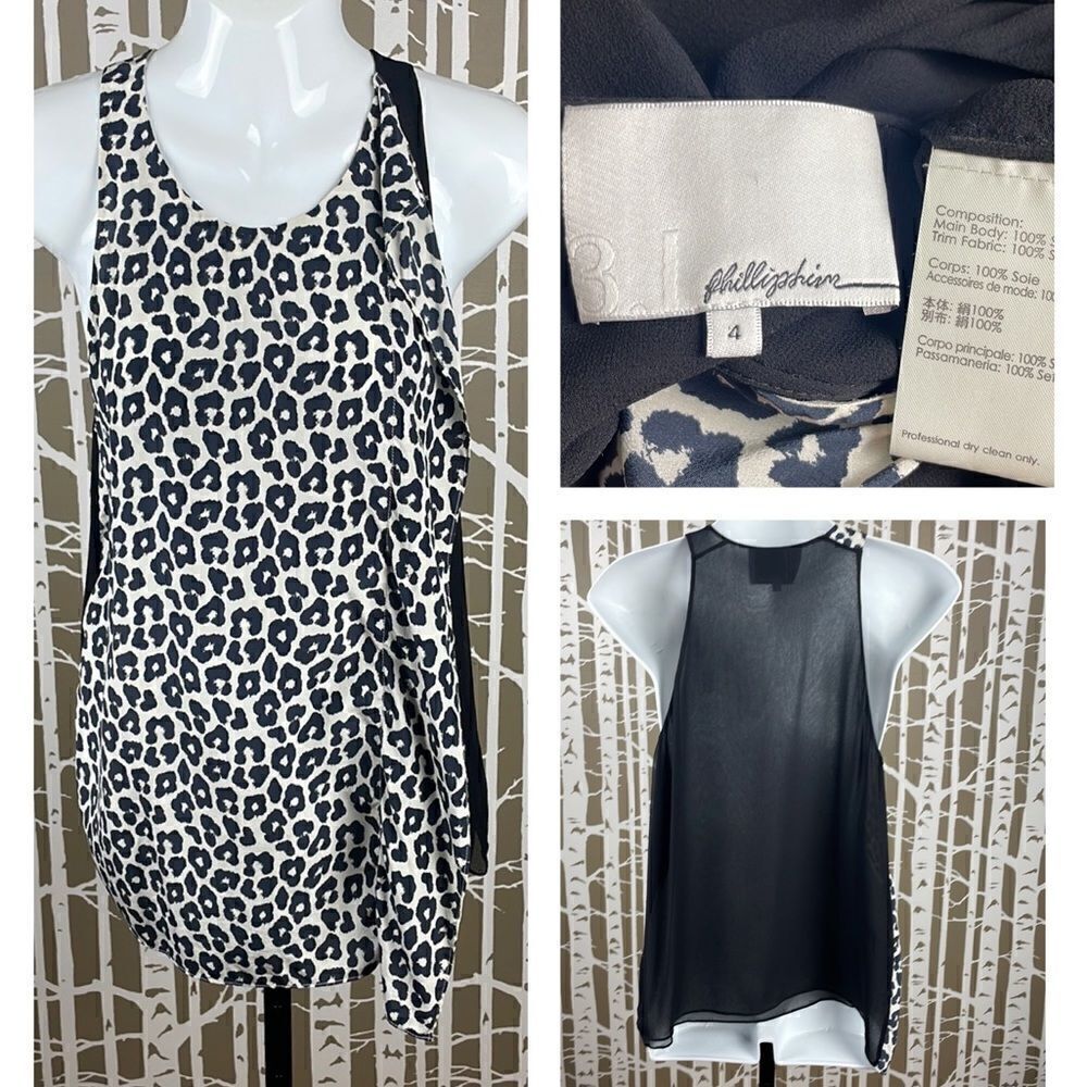 3.1 Phillip Lim Silk Leopard Print Tank Top 4